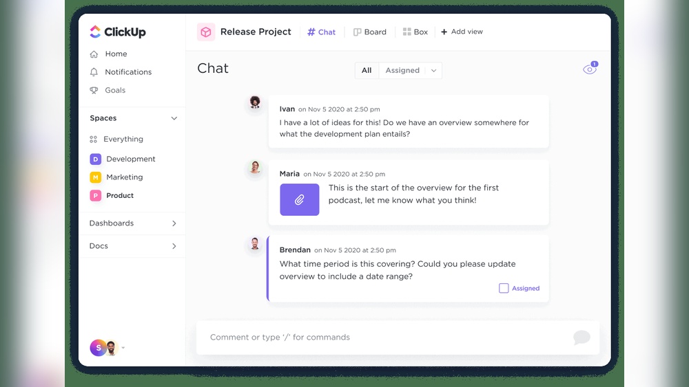 Does Clickup Have a Chat Feature